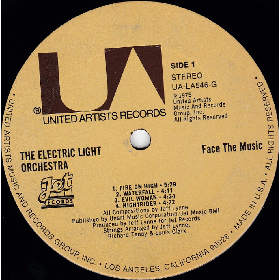 ELO Electric Light Orchestra Face the Music / Fire on High / 