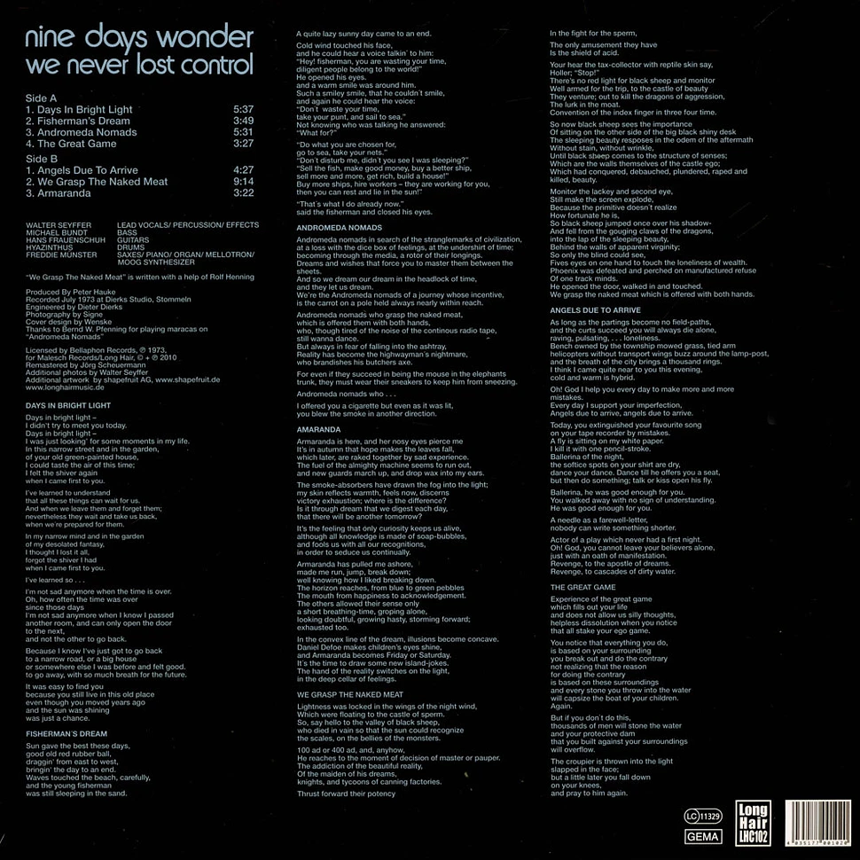 Nine Days Wonder - We Never Lost Control