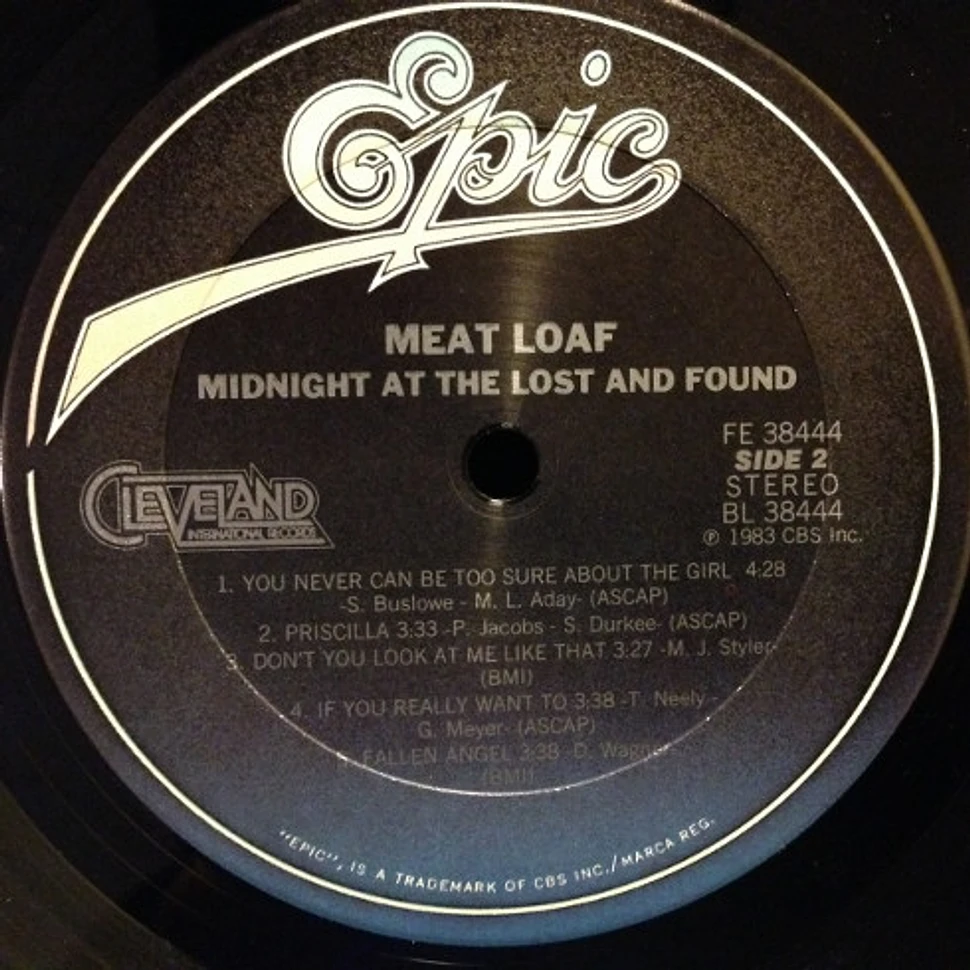 Meat Loaf - Midnight At The Lost And Found - Vinyl LP - 1983 - US ...