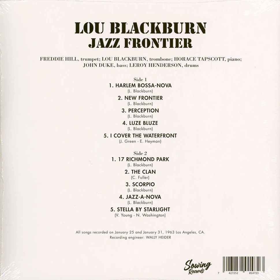 Lou Blackburn - Jazz Frontier Clear Vinyl Edtion