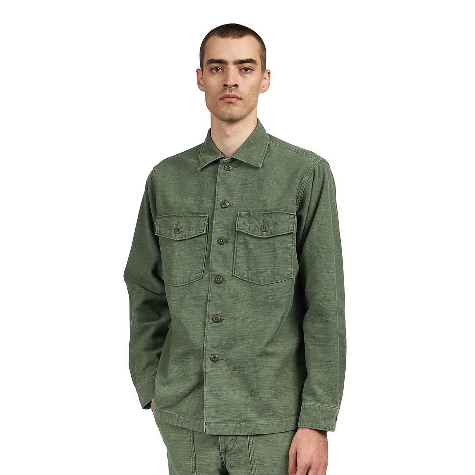 orSlow - U.S. Army Fatigue Shirt - Green Vintage Wash – Withered Fig