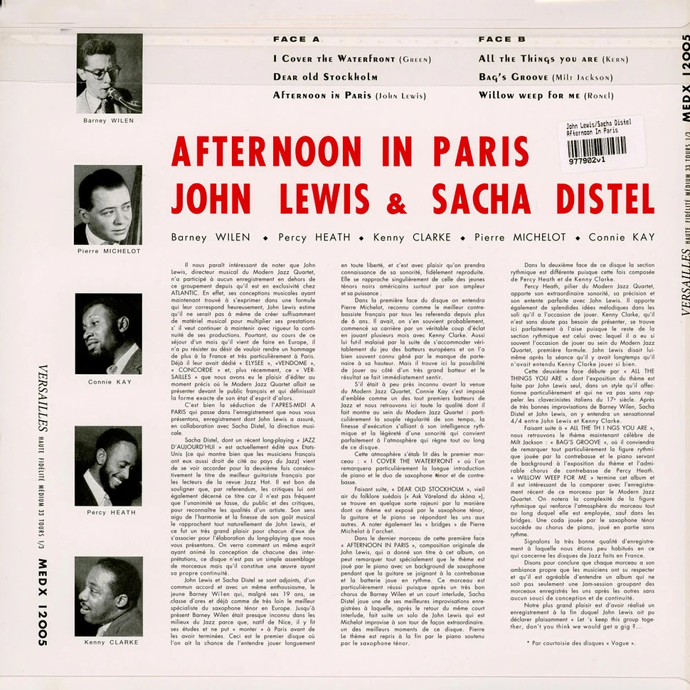 John Lewis/Sacha Distel - Afternoon In Paris