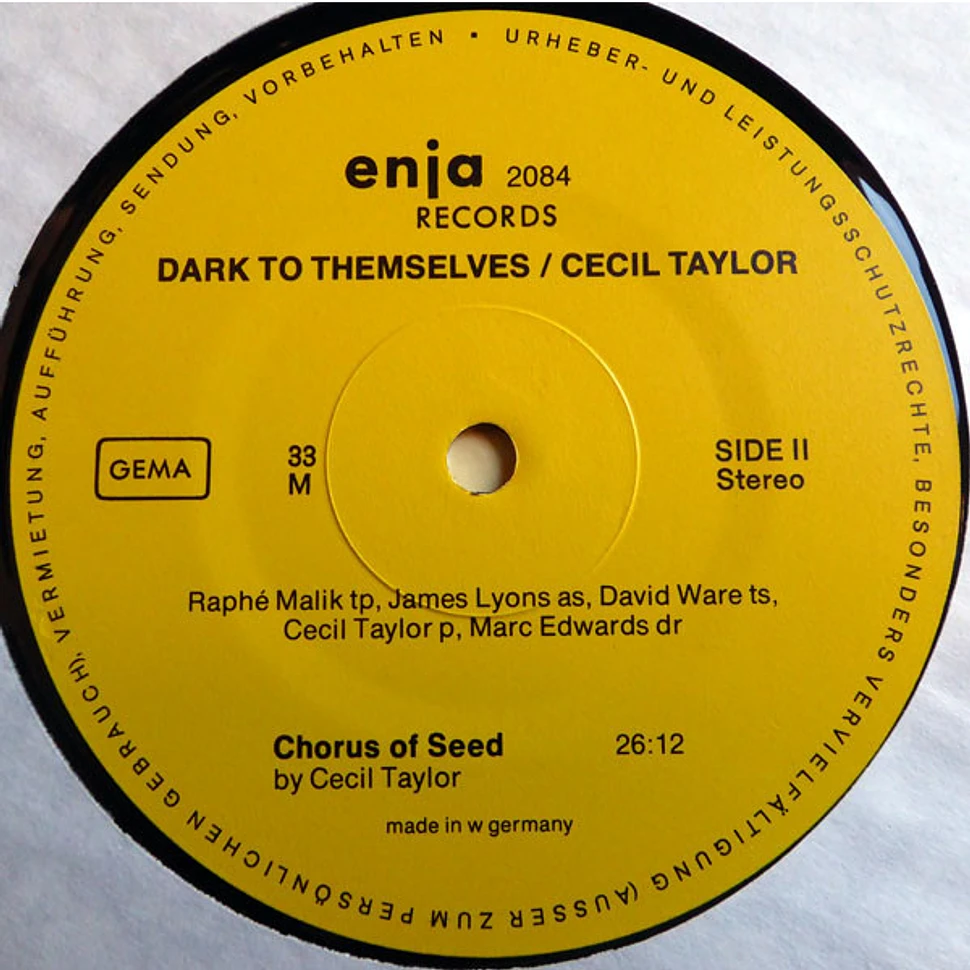 The Cecil Taylor Unit - Dark To Themselves