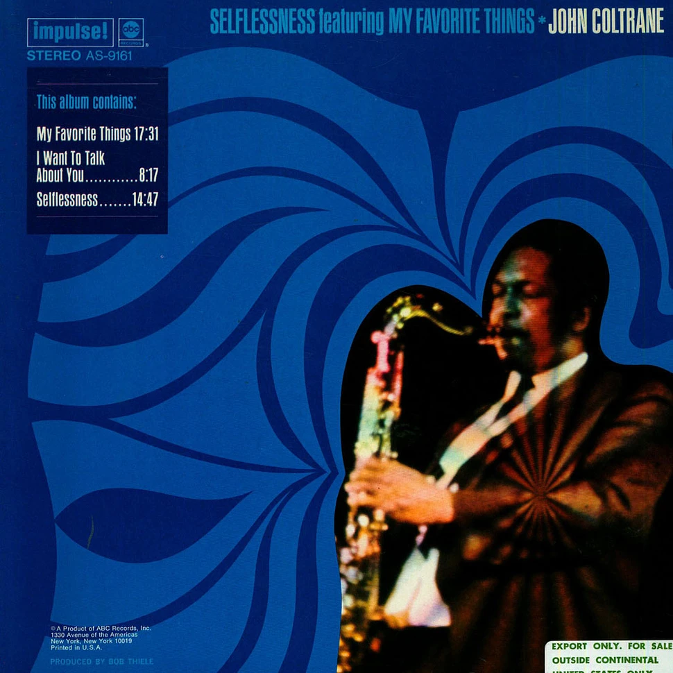 John Coltrane - Selflessness Featuring My Favorite Things - Vinyl LP ...