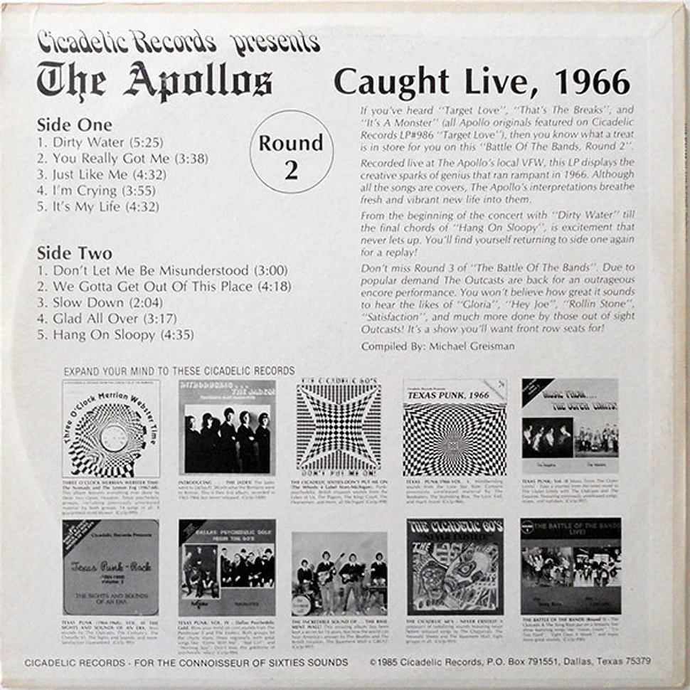 The Apollos - The Battle Of The Bands With The Apollos Live, 1966
