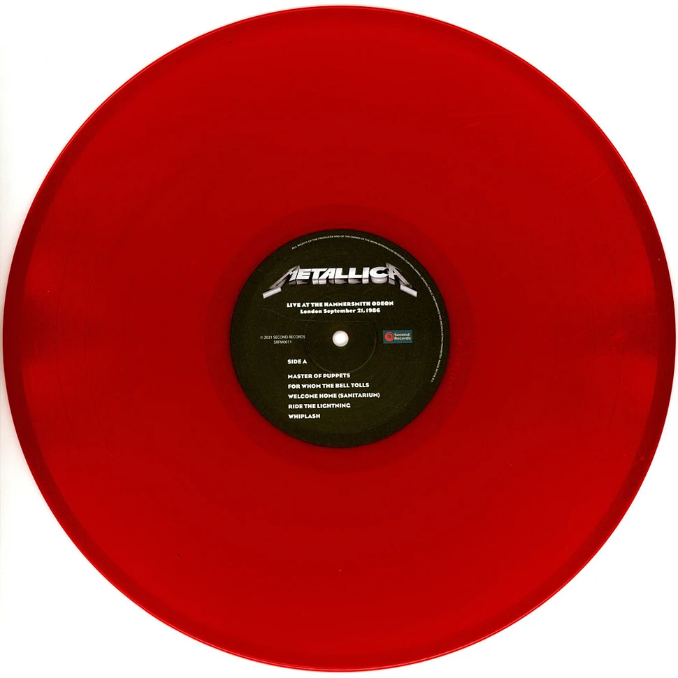 Metallica - Live At The Hammersmith Odeon London 21th September 1986 Colored Vinyl Edition