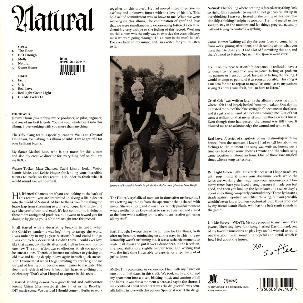 Softee - Natural Dark Green Vinyl Edition