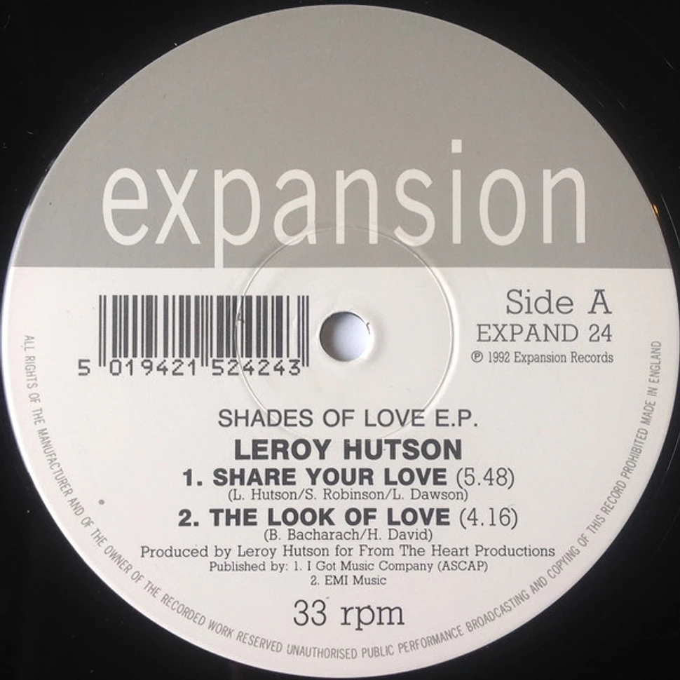 Leroy Hutson - Shades Of Love EP