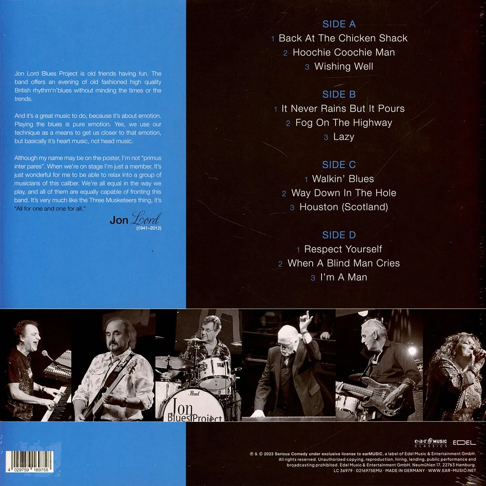 Jon Lord - Blues Project - Live Record Store Day 2023 Blue Vinyl Edition