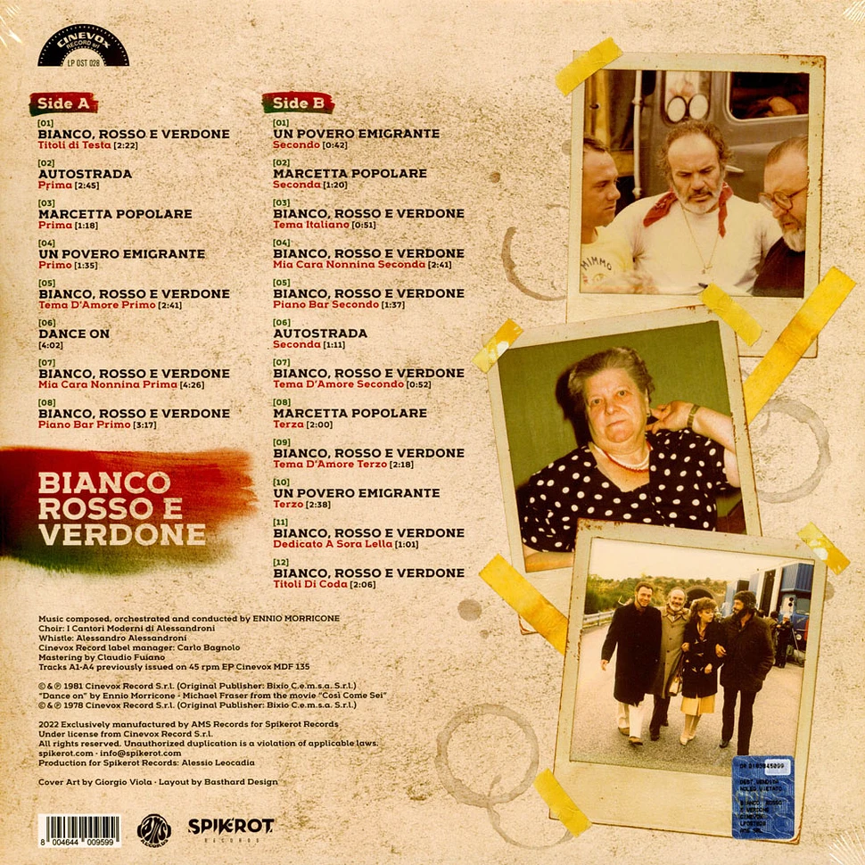 Ennio Morricone - OST Bianco, Rosso E Verdone Dark Green Vinyl Edition