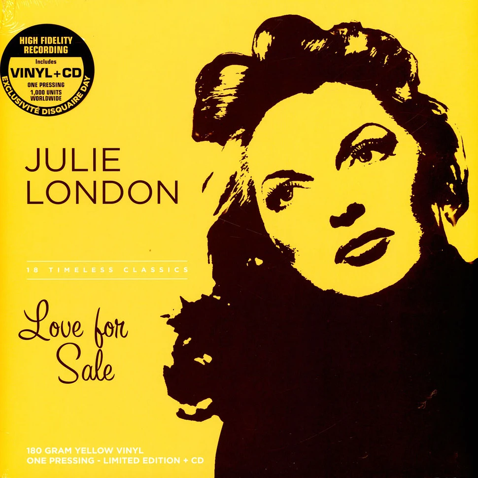 Julie London - Love For Sale Record Store Day 2023 Yellow Vinyl Edition -  Vinyl 2LP - 1991 - US - Reissue | HHV