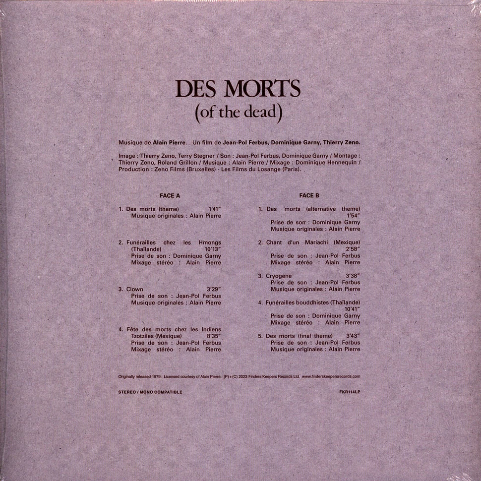 Alain Pierre - Des Morts (Of The Dead)