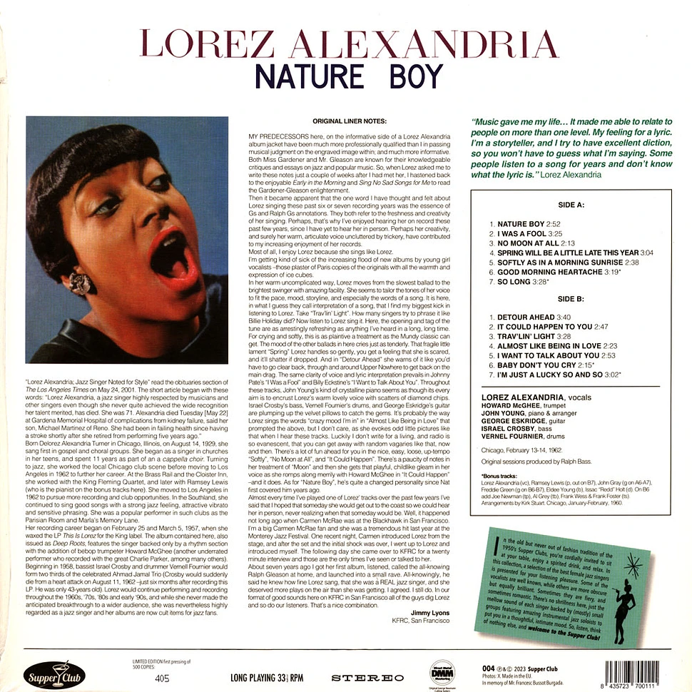 Lorez Alexandria - Nature Boy