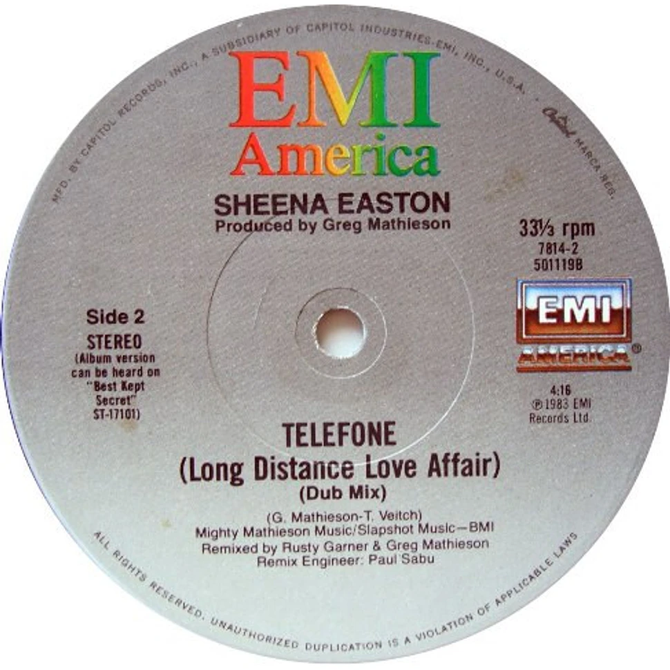 Sheena Easton - Telefone (Long Distance Love Affair)
