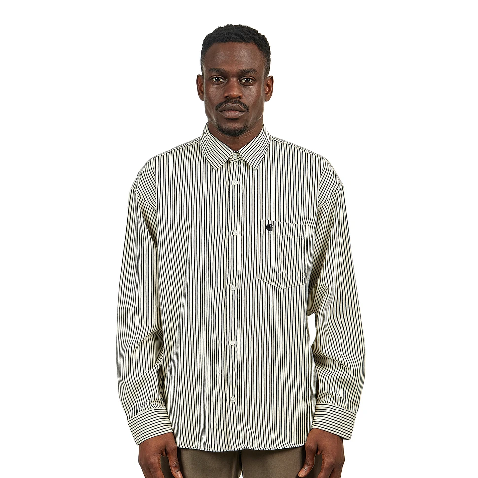 Carhartt WIP - L/S Kyle Shirt (Drake Stripe / Salt / Black) | HHV