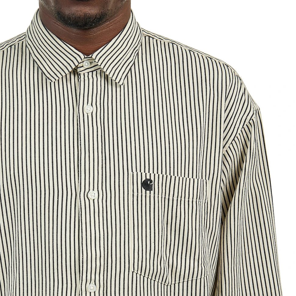 Carhartt WIP - L/S Kyle Shirt (Drake Stripe / Salt / Black) | HHV