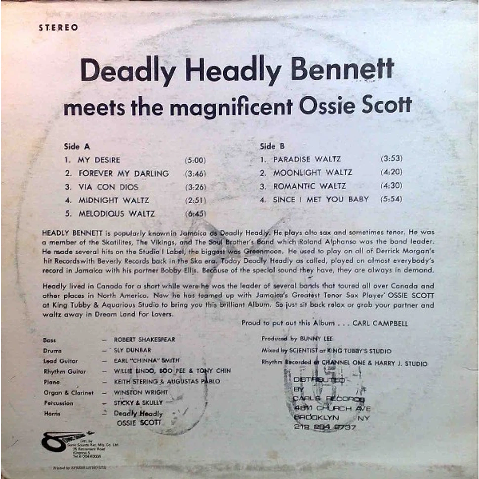 "Deadly" Headley Bennett / Ossie Scott - Deadly Headly Bennett Meets The Magnificent Ossie Scott
