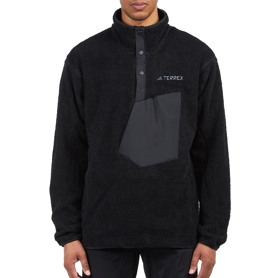 adidas Terrex XPLORIC High-Pile-Fleece Pullover - Black, Men's Hiking