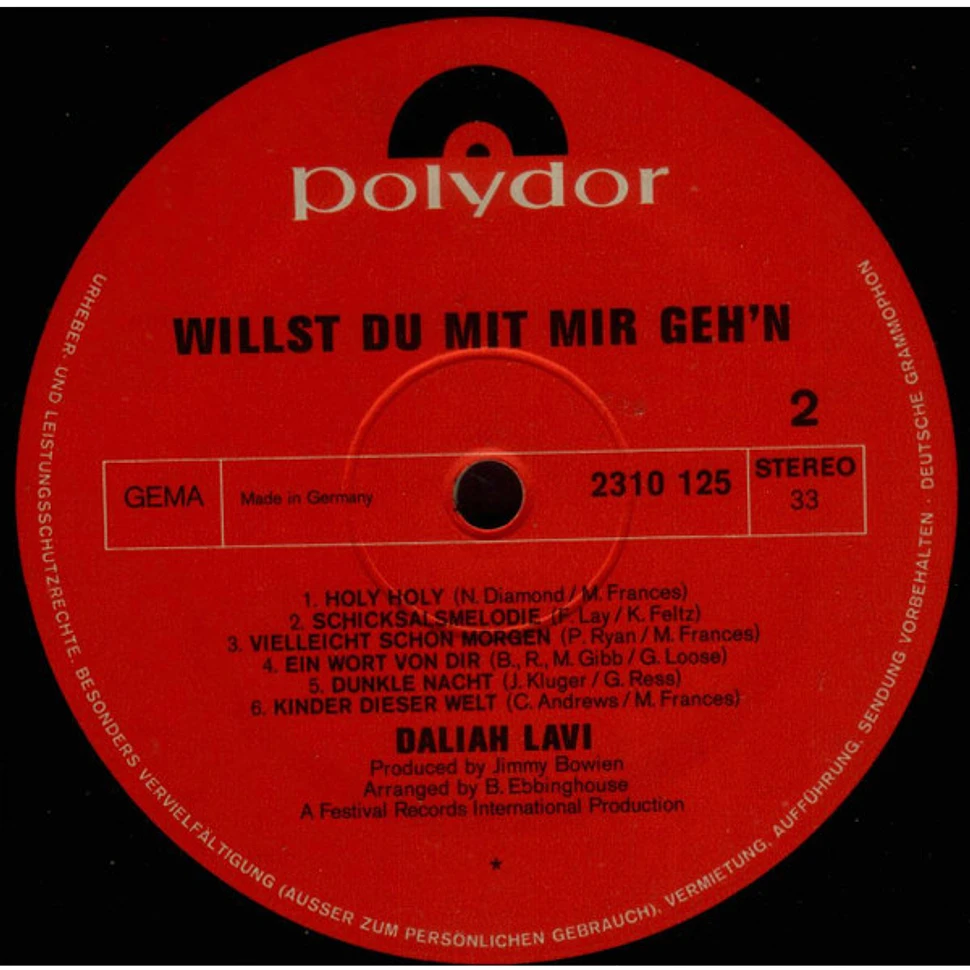 Daliah Lavi - Willst Du Mit Mir Geh'n