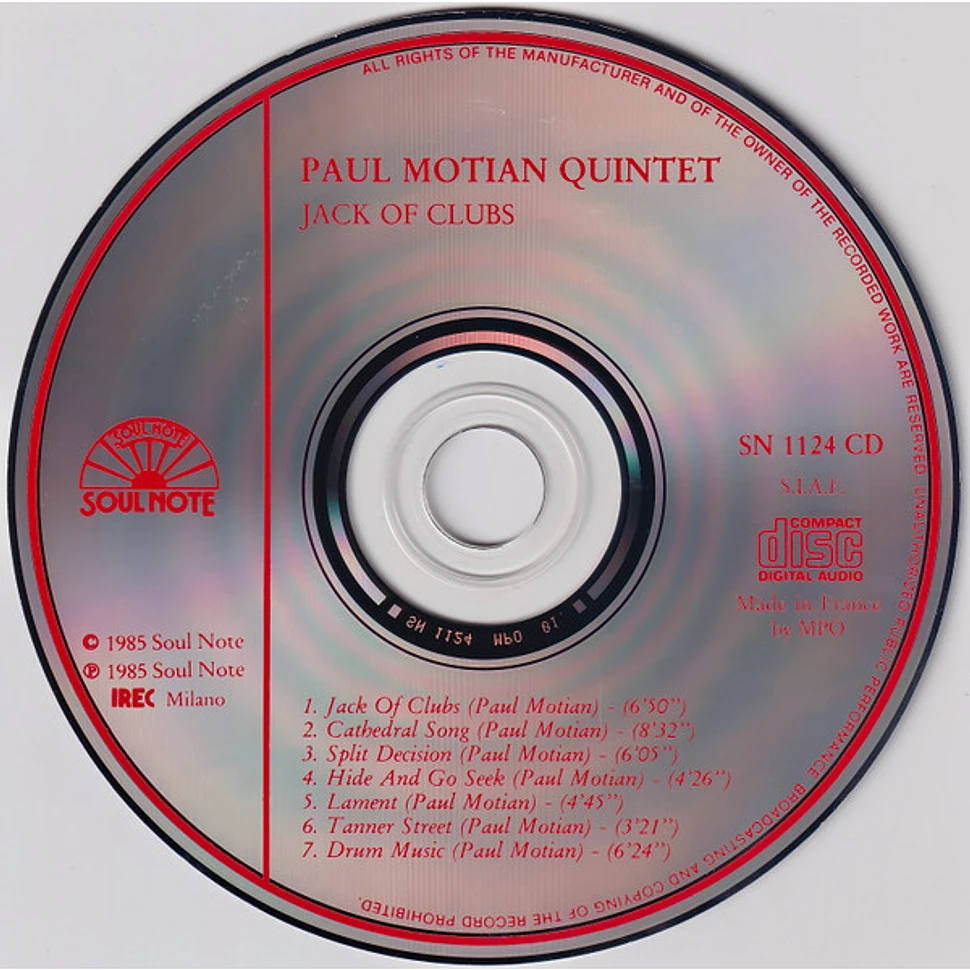 Paul Motian Quintet - Jack Of Clubs