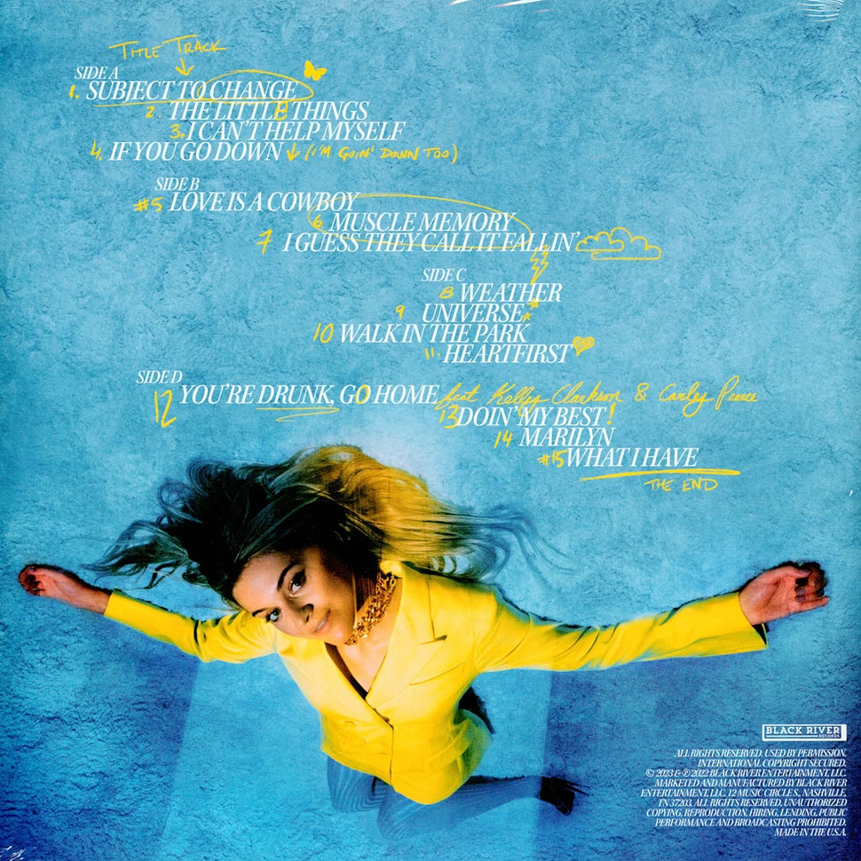 Kelsea Ballerini - Subject To Change Yellow Vinyl Edition
