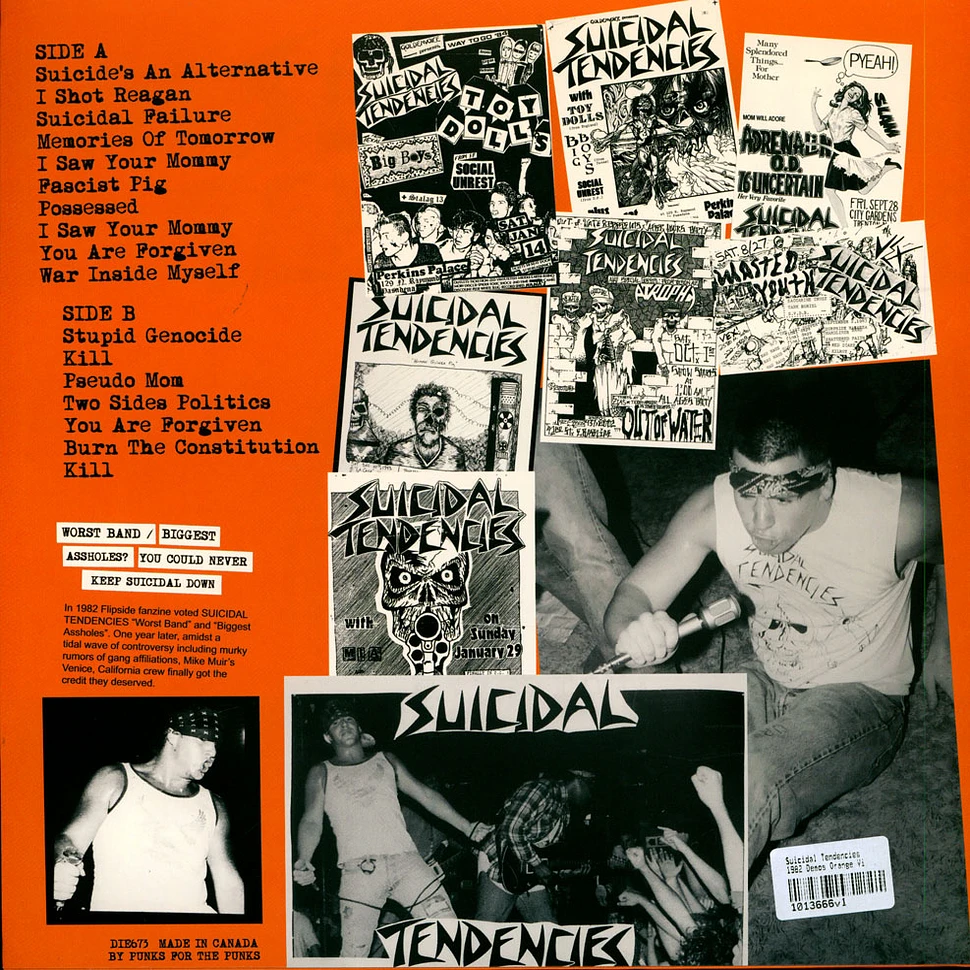 Suicidal Tendencies - 1982 Demos Orange Vinyl Edition