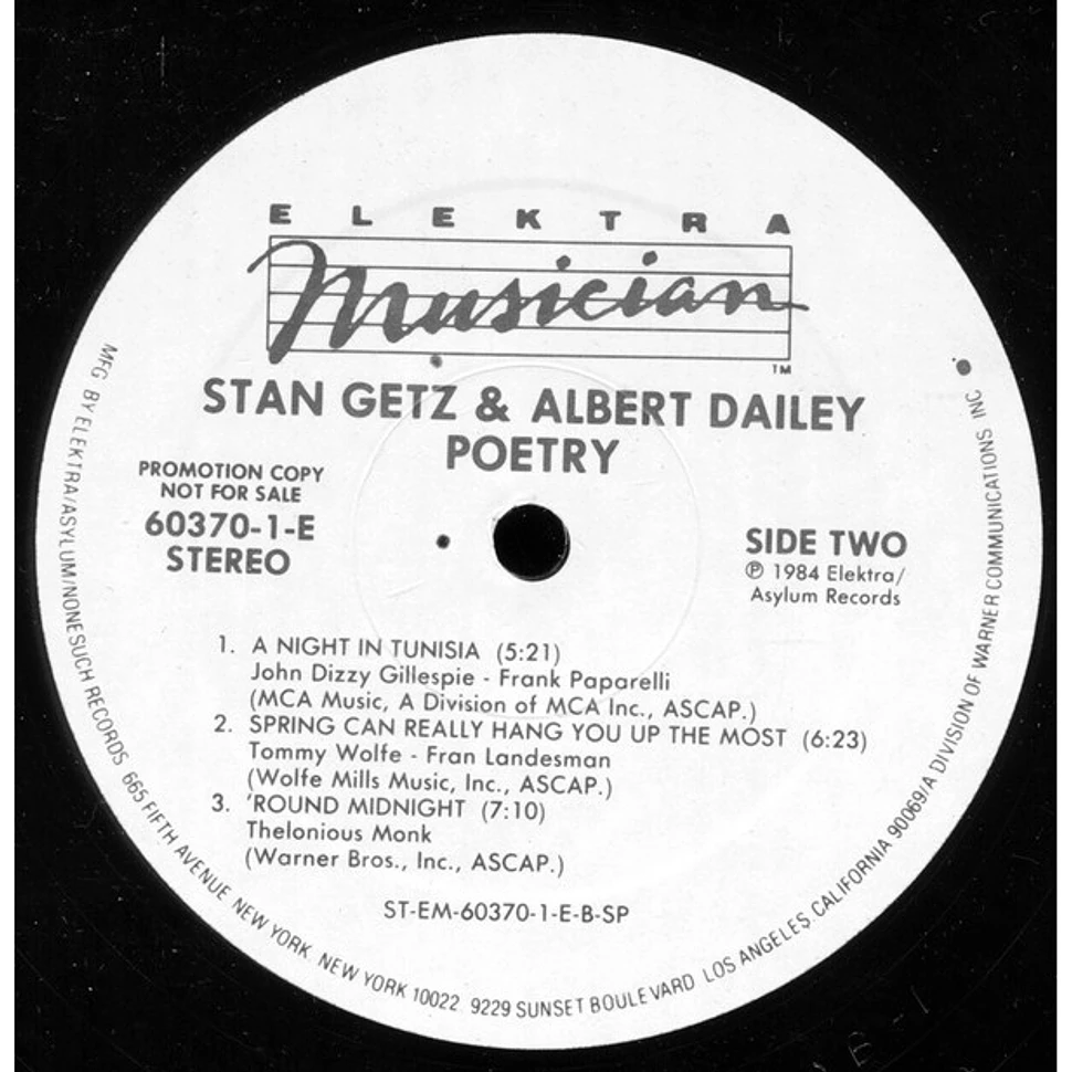 Stan Getz & Albert Dailey - Poetry