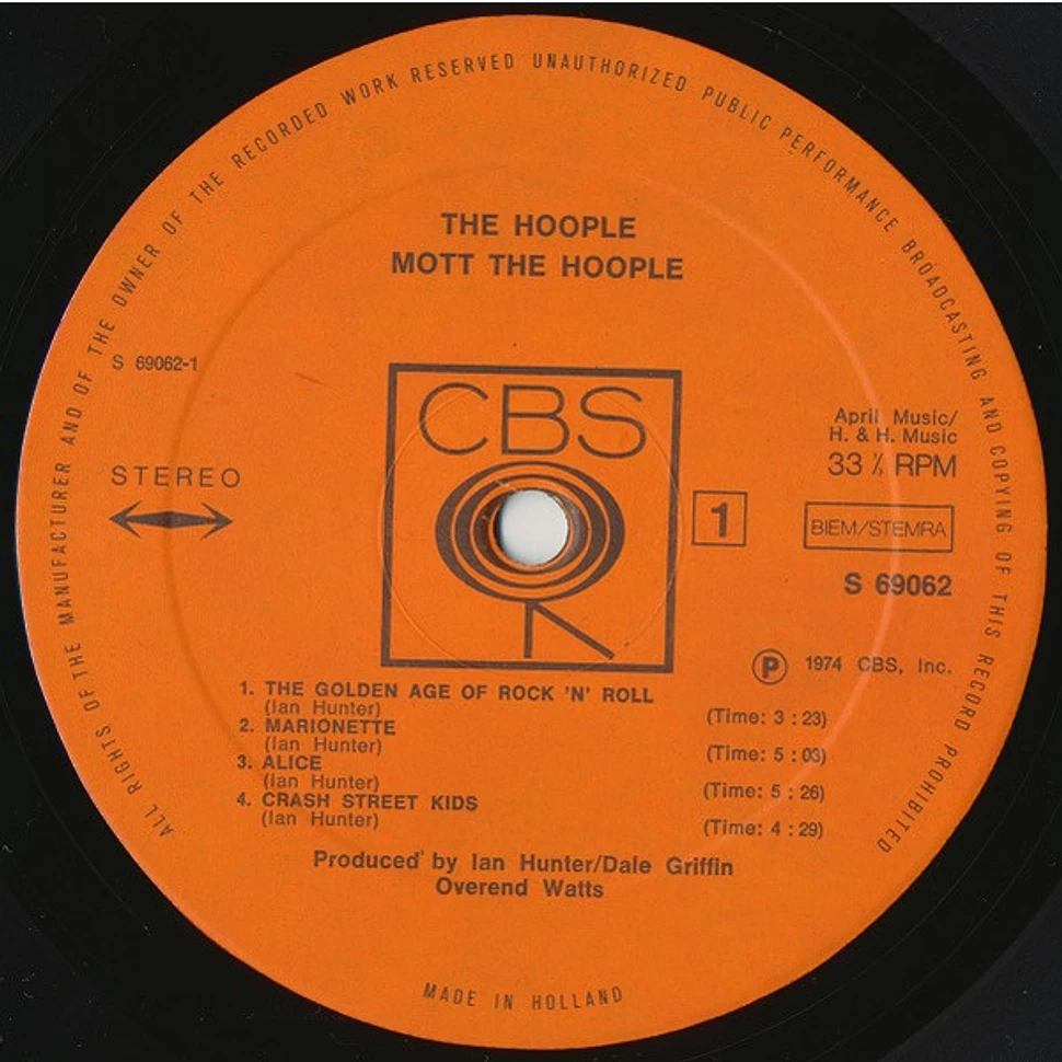 Mott The Hoople - The Hoople - Vinyl Lp - 1974 - Eu - Original 