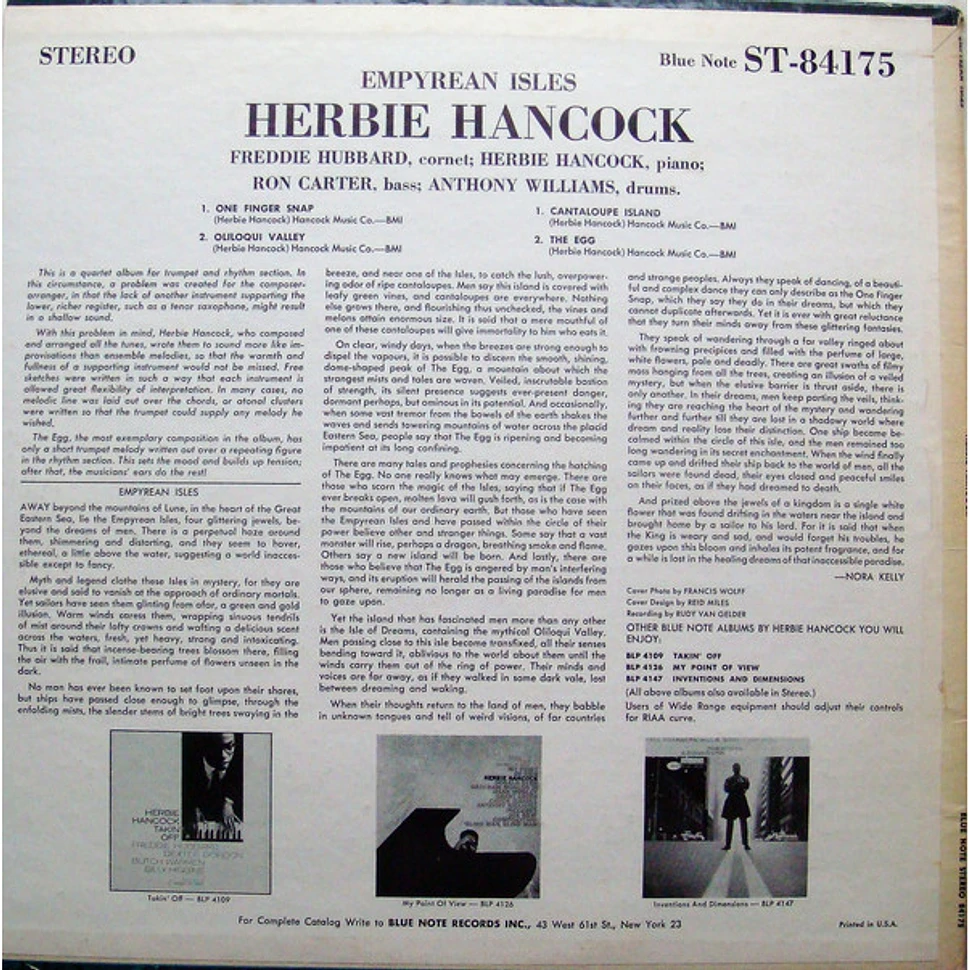 Herbie Hancock Empyrean Isles Vinyl LP 1964 US Original HHV
