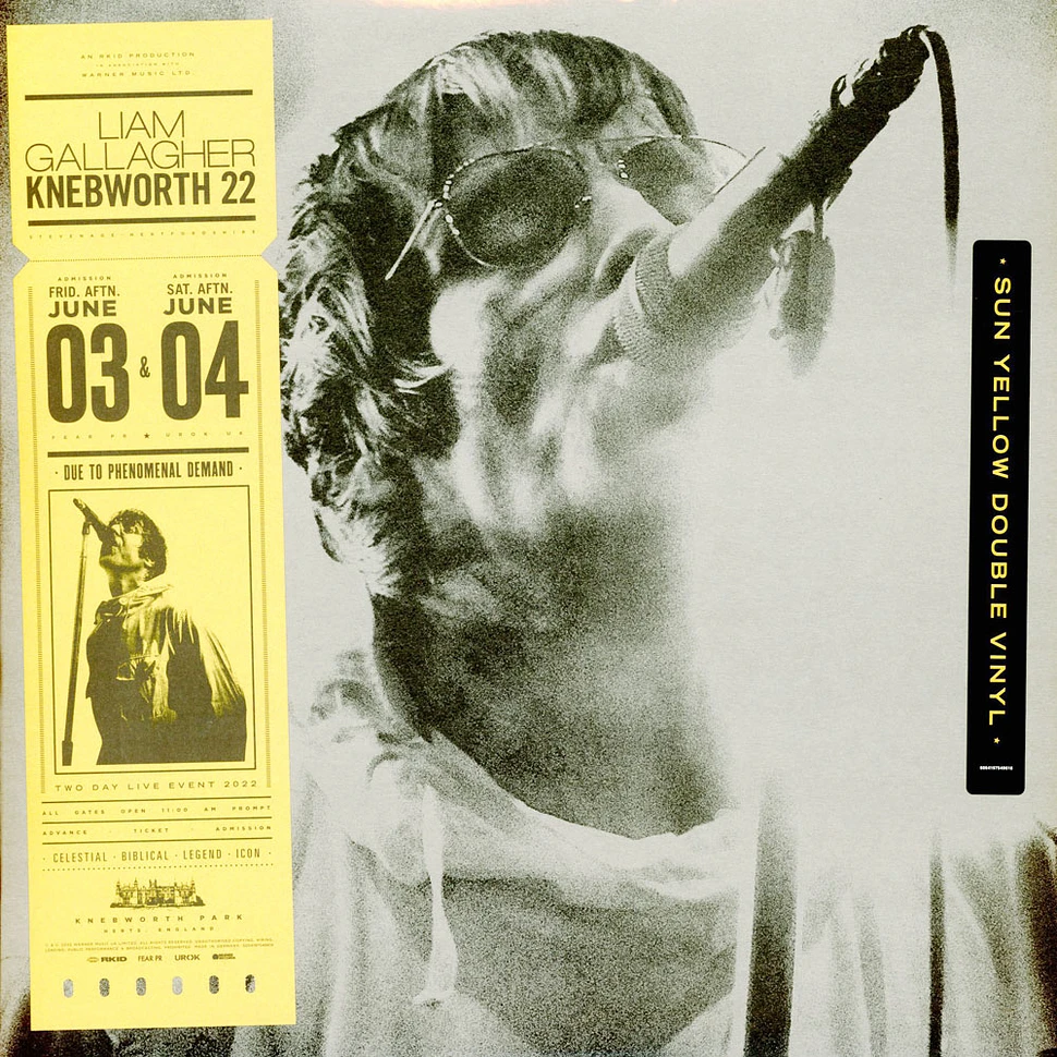 NEW Liam Gallagher SIGNED Knebworth 22 Sun Yellow Vinyl