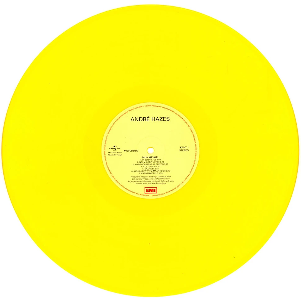 Andre Hazes - Mijn Gevoel Yellow Vinyl Edition