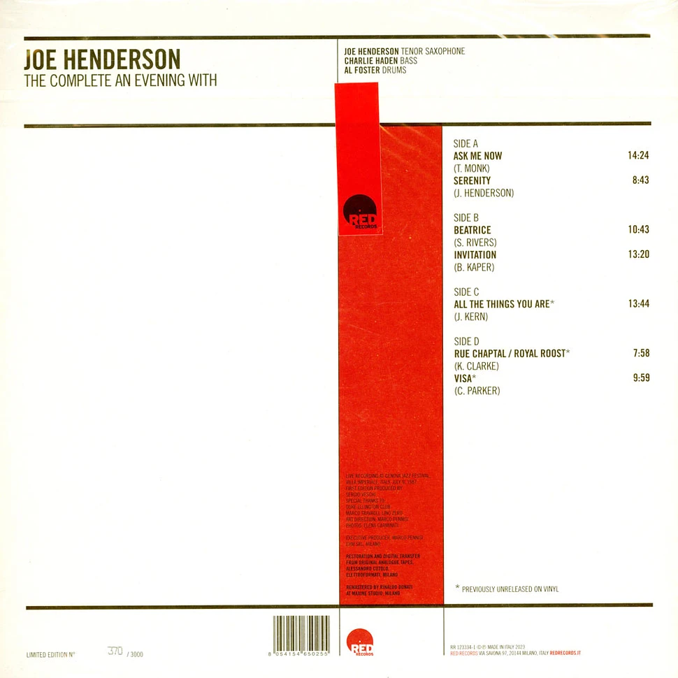 Joe Henderson / Charlie Haden / Al Foster - The Complete An Evening With