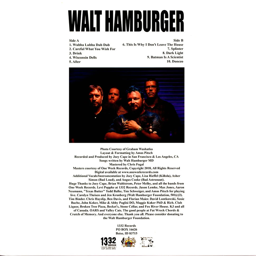 Walt Hamburger - One Week Record #2 White Vinyl Edition