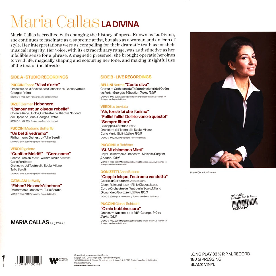 Maria Callas - La Divina Mar ia Callas Black Vinyl Edition