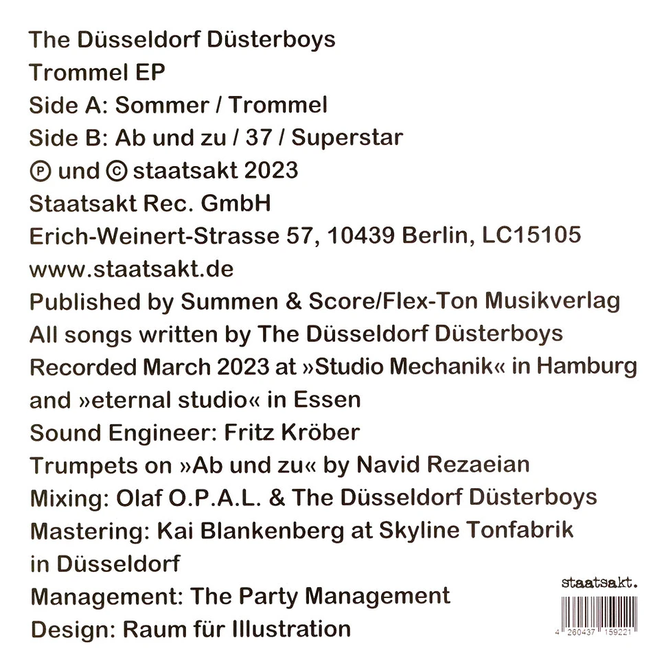 The Düsseldorf Düsterboys - Trommel EP HHV Exclusive White Vinyl Edition