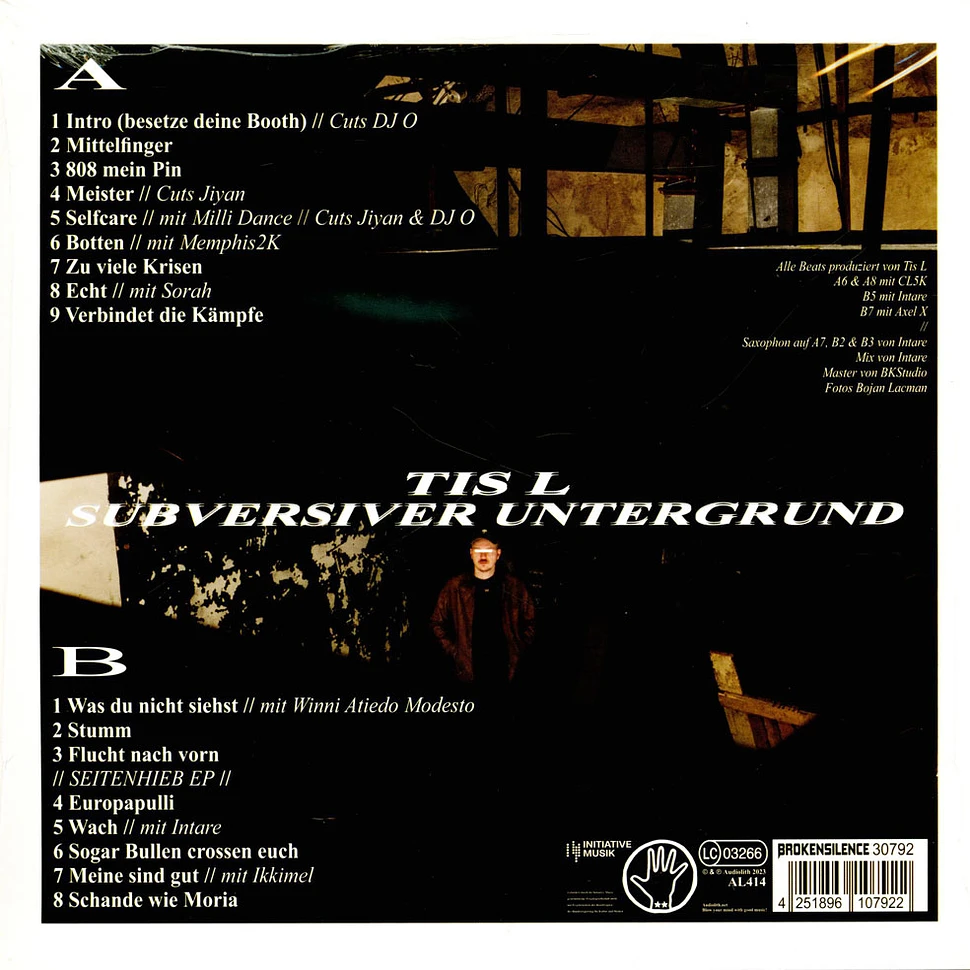 Tis L - Subversiver Untergrund Black Vinyl Edition