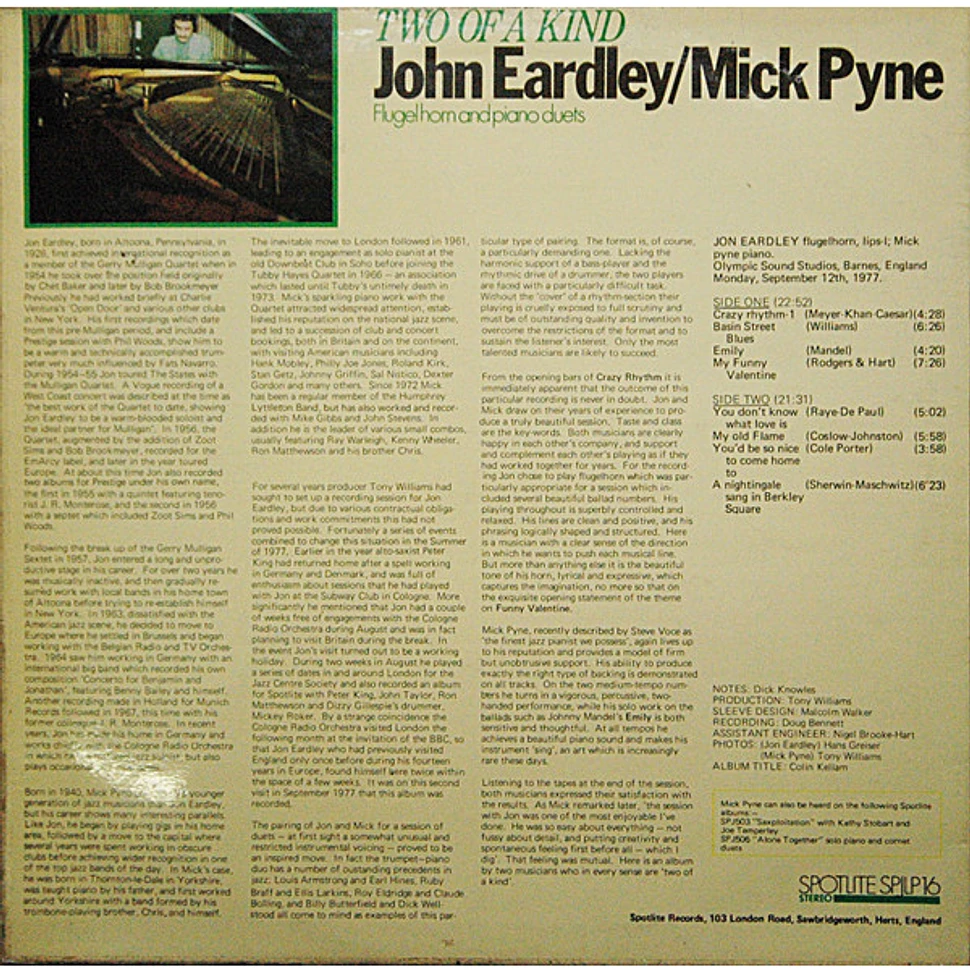 Jon Eardley / Mick Pyne - Two Of A Kind