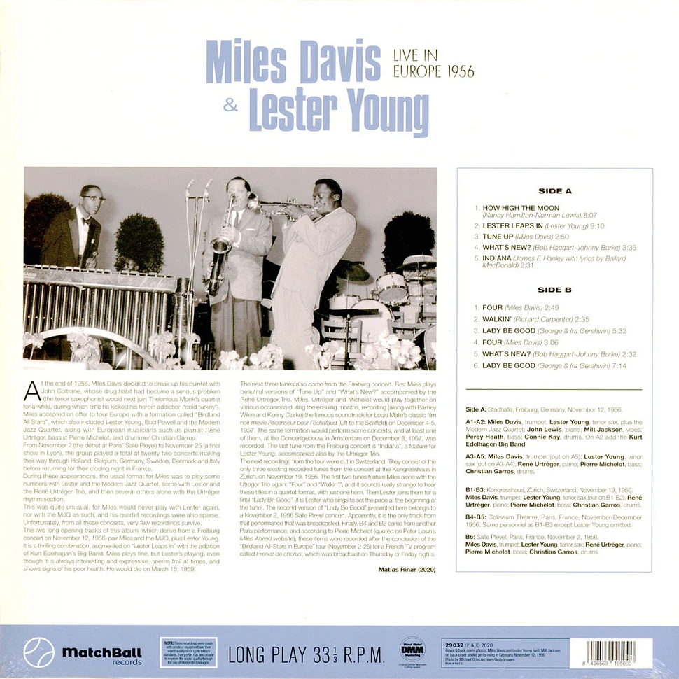 Miles Davis & Lester Young - Live In Europe 1956