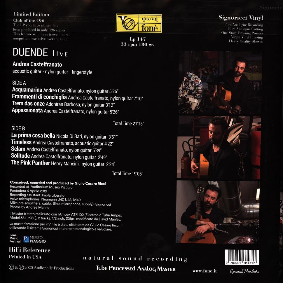 Andrea Castelfranato - Duende Live Super Audiophile Vinyl Edition