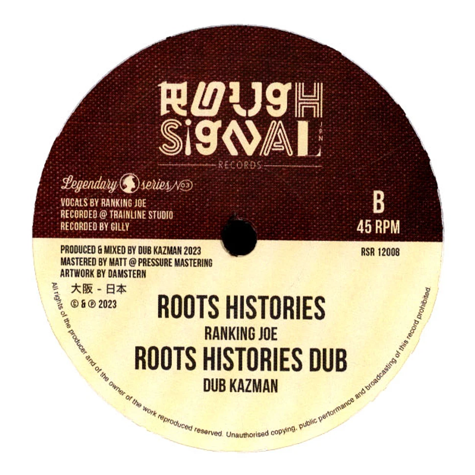 Ranking Joe, Dub Kazman - Roots Memories, Dub / Roots Histories, Dub