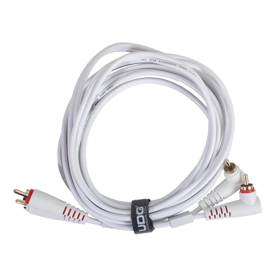 Cable UDG RCA Droit - RCA Coudé Blanc 3m - U 97005 WH