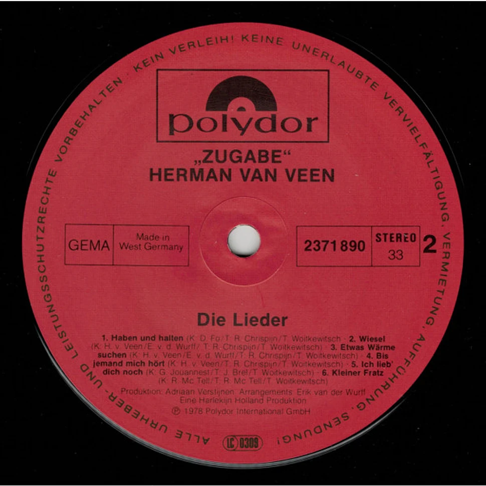 Herman Van Veen - Die Lieder - Zugabe