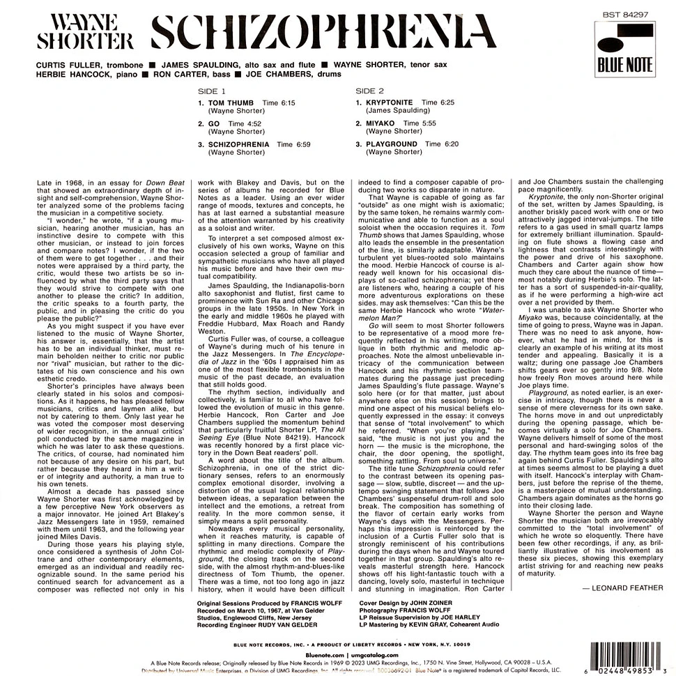 Wayne Shorter - Schizophrenia Tone Poet Vinyl Edition