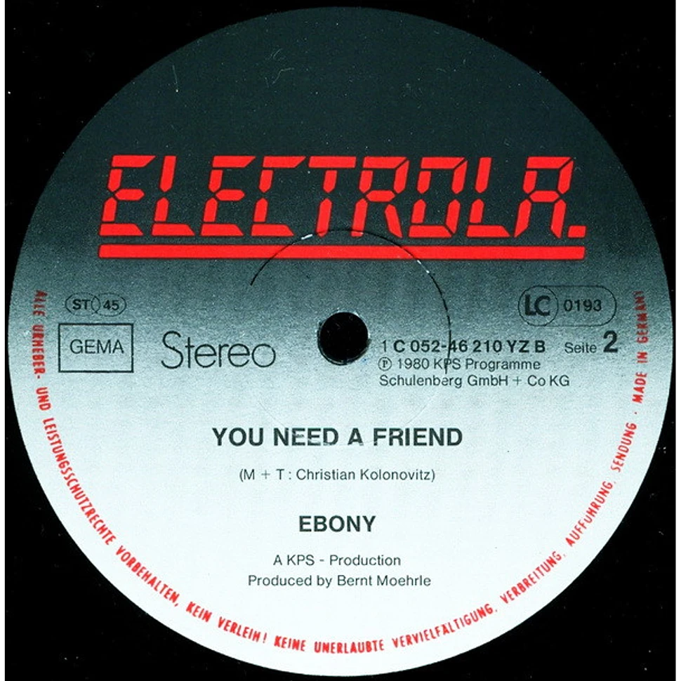 Ebony - Reflections / You Need A Friend