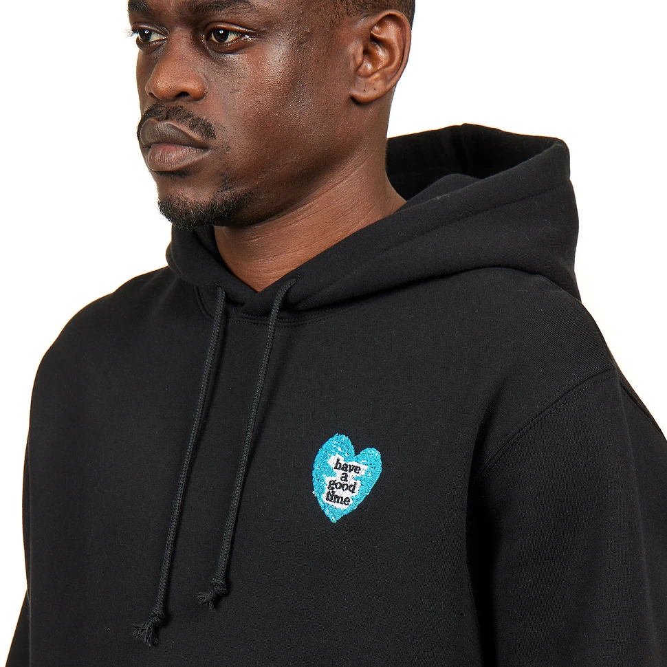 have a good time - Blue Heart Logo Embroidered Pullover Hoodie FL