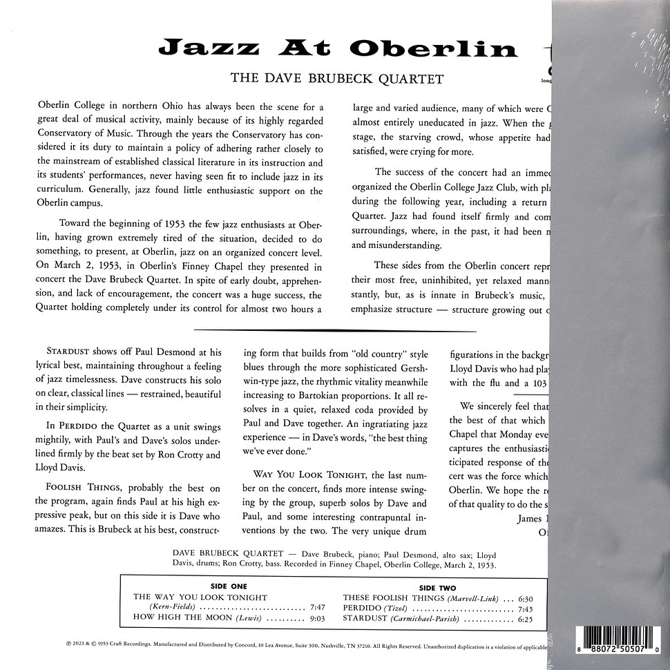 The Dave Brubeck Quartet - Jazz At Oberlin Live At Oberlin College