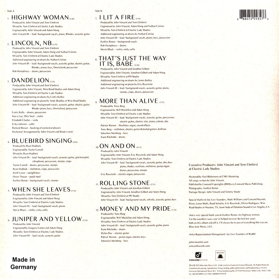 John Vincent Iii - Songs Fo The Canyon Yellow Vinyl Edition