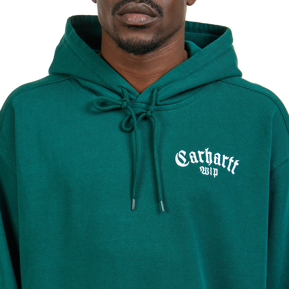 Carhartt WIP - Hooded Onyx Script Sweat (Chervil / White) | HHV