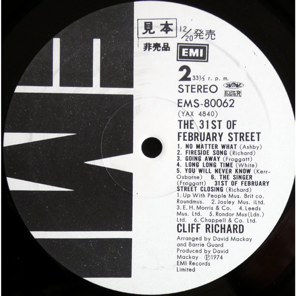 Cliff Richard - The 31st Of February Street