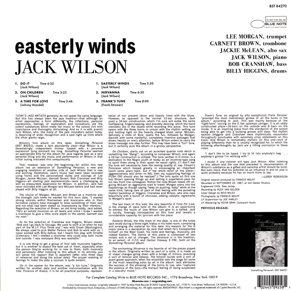 Jack Wilson - Easterly Winds Tone Poet Vinyl Edition